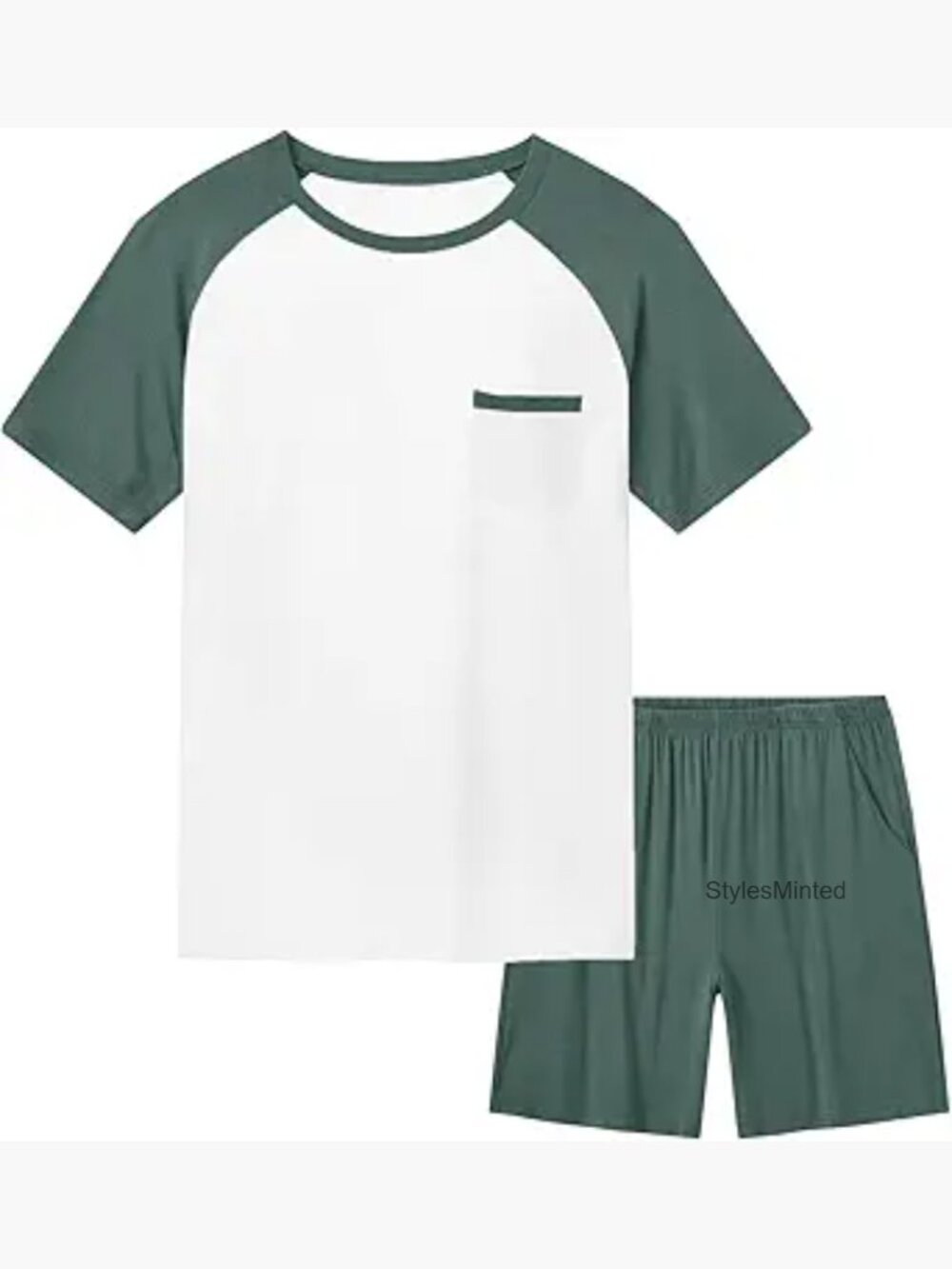 Active 2 Piece Short Set Short Sleeve Raglan T Shirt and Shorts Outfit